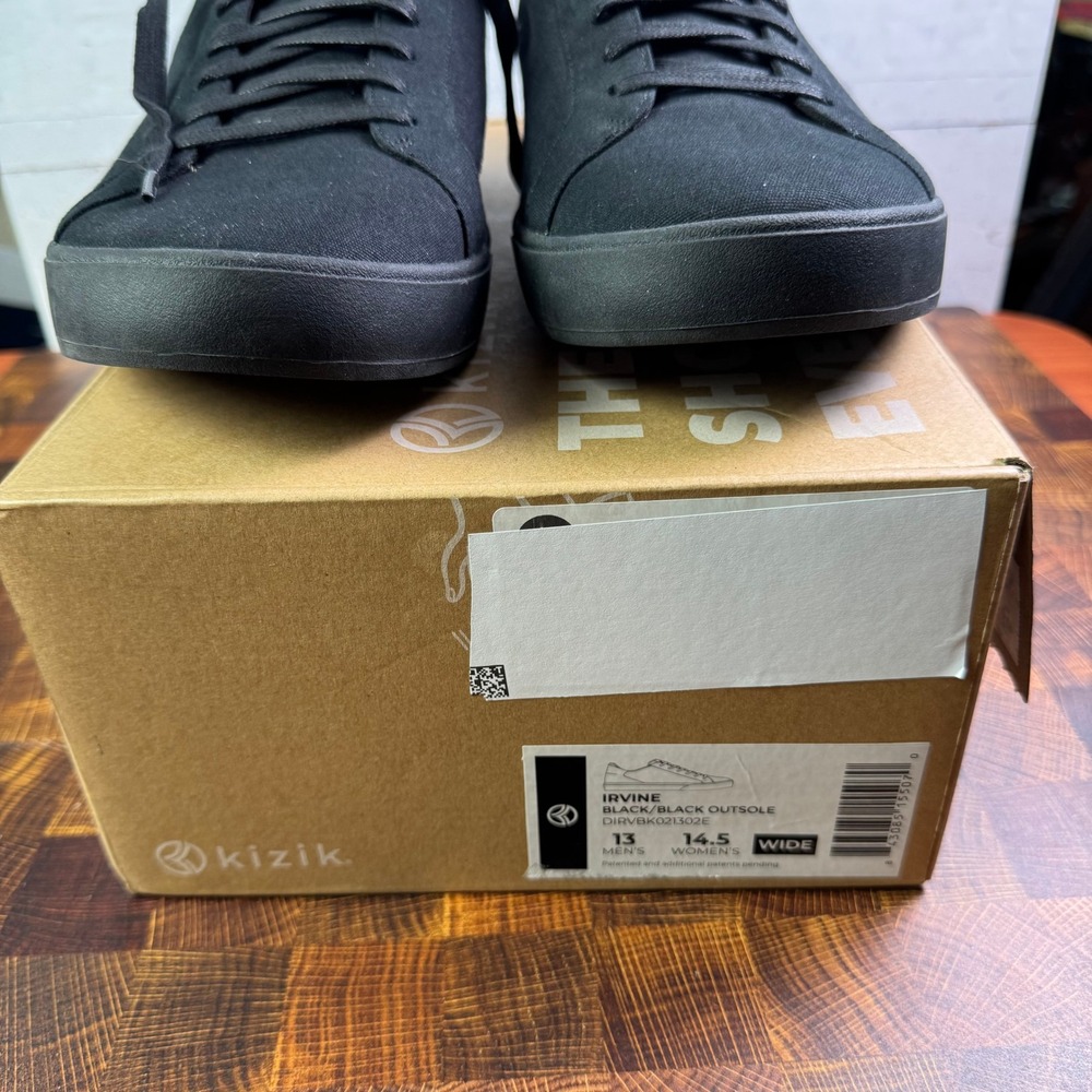 Kizik Irvine Mens 13 Wide Hands Free Shoes Black Canvas Sneakers DIRVBK021302E - Picture 7 of 9
